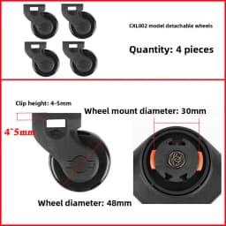 Detachable Universal Wheel Luggage Wheel Tool Box Makeup Case Roller No Disassembly Needed Single Wheel Slider Tool