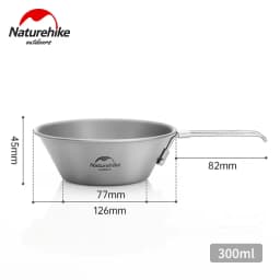 Naturehike Titanium Cup Camping Mug Tourist Tableware Picnic Utensils Outdoor Kitchen Supplies Travel Cooking Cookware Pan Bowel