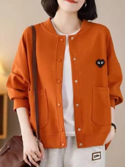 Casual Style plus Size Women's Cardigan Sweatshirt Spring Autumn Fashion Slimming Short Coat for Middle-Aged Mothers