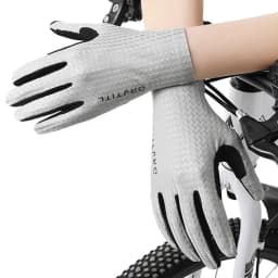 Ice silk full finger bicycle gloves for men and women, outdoor sports, fitness, driving, fishing, high elasticity, comfortable