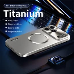 All Aluminum Frame Magnetic Suction PC Frosted Backplate Phone Case, For IPhone 18 17 Pro Max Shock-Absorbing Ultra-Thin Case