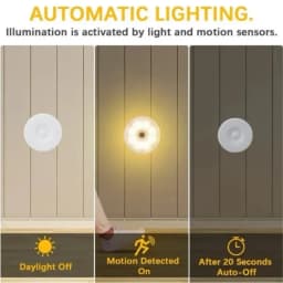 1pc Motion Sensor Night Light - Wireless LED Detector Lamp Automatic On/Off for Bedroom Staircase Closet and Room Decor