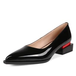 Women's New Pointed Patent Leather Mid Heel Oversized Comfortable Casual Retro Work Single Shoe