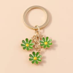 Cute Enamel Keychain Colorful Sakura Flower Key Ring Sweet Key Chains for Women Girls Handbag Accessories DIY Jewelry Gifts