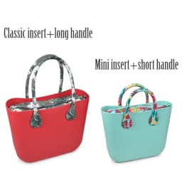 TANQU Short Long Round Flora Canvas Fabric Handle with Insert Lining for Obag Classic Mini O Bag Women's Bags Shoulder Handbag