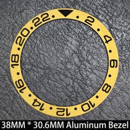 Sloping 38mm * 30.6mm Ceramic/Aluminum Blue Luminous Bezel GMT and Diving Watch Insert Fit for 40mm Watch Case Replacement Watch