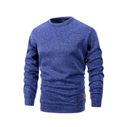Men's Warm Crew Neck Sweatshirt Fleece Lined Thermal Pullover Autumn Winter Fashion Casual Sweater Loose Knit Long Sleeve Hoodie