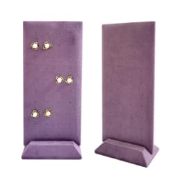 40-Hole Velvet Jewelry Display Stand - Detachable Earring & Pendant Organizer with Wooden Base, Multi-Color for Boutique