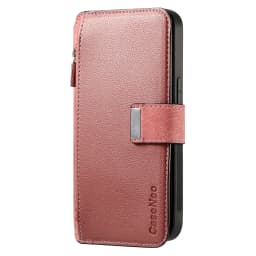 For iPhone 15 14 13 12 11 XS Max XR 8 7 6 Plus Wallet Case, Zipper Storage Design, Detachable Magnetic Flip Folio Cover