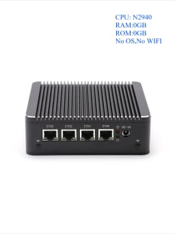 Fanless Mini PC OPNsense Router Intel Celeron N2940 Quad Cores 4 LAN Ports Gigabit Ethernet Firewall Appliance Pfsense