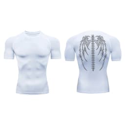 Graphic Compression Shirts for Men Short Sleeve Rash Guard Gym Workout Tshirt Tees Athletic Quick Dry Baselayer Undershirts Tops