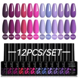 LILYCUTE 12PCs 7ml Nude Brown Red Nail Gel Polish Set Semi Permanent UV Gel For Nail Art Manicure Soak Off Gel Nail Polish Kit