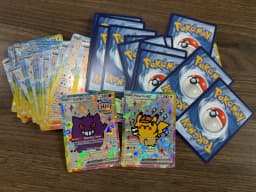 55Pcs Chibi DIY Card Poke Collection PTCG Holographic Cute Anime Version Classical Cards Gengar Charizard Eevee Pocket Monster