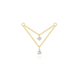 AIDE 925 Sterling Silver 9 Types Zircon CZ Chain Spare Parts Rock Punk Hoop Piercing Hoops Drop Earring Fine Jewelry Gift 1pc