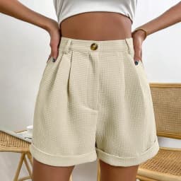 Office Lady Solid Shorts For Women Summer Y2k Loose Short Trousers Elegant Korean Fashion High Waisted Short Solid Simple Pants