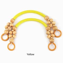 2/4Pcs 37/48cm Wooden Beaded Purse Frame Rope Wrapped Bag Handles for Crochet Beach Totes DIY Bags Making Replacement Supplies