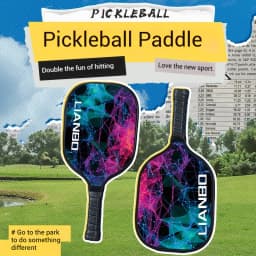 Pickleball Rackets Set Pickleball Paddle Set of 2 Rackets & 4 Pickleballs Balls Beach Tennis Pickleball Racquet Lightweight