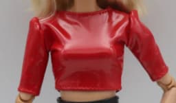 New 30cm 1/6  Glossy Top shirt  PU leather Dress Daily Wear Accessories Clothes for Barbies doll