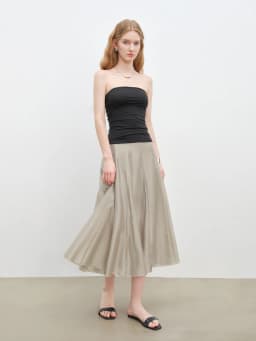 ZIQIAO Split Cut Design Trapeze Dress for Petite Women 2025 Summer New Arrival Elegant Style Mid-Length Half-Skirt 25ZQ92403