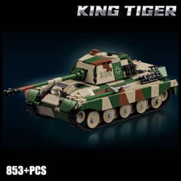 Military MOC Tiger Heavy Tank Army Main Battle Tank Soldiers Figures Building Blocks Bricks Set Toys For Boys Men Gifts