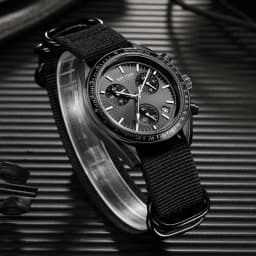 MEGIR Triple-eye Quartz Watch for Men's Nylon Braided Strap Waterproof Luminous Sports with Chronograph Fashion Wristwatch Male