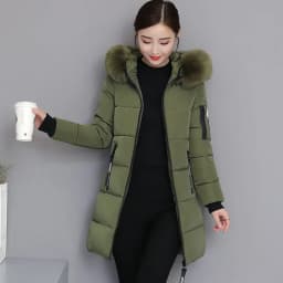 Parkas Women 2026 Winter Jacket Coat High Quality Hooded Fur Collar Outwear Female Parka Thick Cotton Padded Female Overcoat