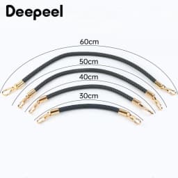 2Pcs Deepeel 30/40/50/60cm Leather Bag Handles Woven Rope Shoulder Strap Metal Buckles Handbag DIY Replace Bags Accessories