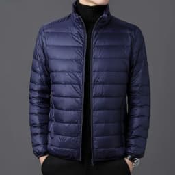 Autumn Winter Lightweight down Cotton Jacket Men's Short Collar Hooded Medium Lightweight Thin Outerwear Discontinued Size