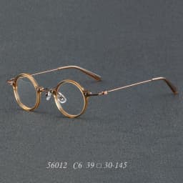 New Retro Round Men's And Women's Eyeglass Frames Made Of Sheet Metal Ultra Light Metal Optical Prescription Frame 56012