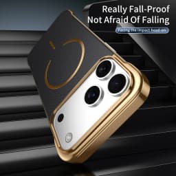 For iPhone 17 16 15 14 13 18 Pro Max For Magsafe Magnetic Fiber Texture Matte Phone Case For iPhone Air Plating Frameless Cover