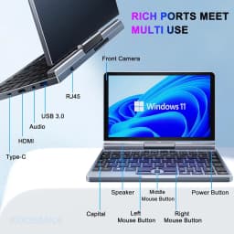 Portable Mini Laptop Windows 11 8 Inch Touch Screen Notebook N95 12GB+1TB IPS Netbook Win 11 Pro Mini PC Micro Computer