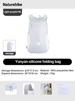 Naturehike Backpack 22L Ultralight Outdoor Waterproof Folding Backpack for Men Women Camping Hiking Shoulder Bag High Capacity