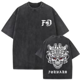 Forward Observations Group Vintage Washed T-shirt Skeleton Graphic T Shirts Men Women Fashion Oversized T-shirts Male Streetwear