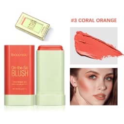 ibcccndc Rotating Blush Cream Tinted Moisture Stick Naturally Long-lasting Moisturizing Waterproof And Non-Removing Orange Blush