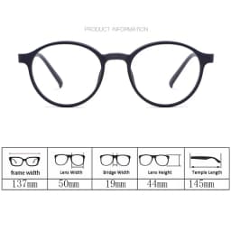 ZIROSAT 3050 Ultralight Titanium TR90 Reading Glasses Retro Round Anti-Blue Ray Eyeglasses Frame Men And Women