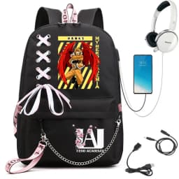 My Hero Academia Anime Print Student Backpack with Webbing Straps Girls School Bag Lightweight Casual Daypack