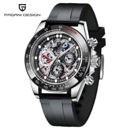 PAGANI DESIGN Men Automatic Mechanical Watch Skeleton Hollow Dial100M Waterproof Stainless Steel Sport Wristwatch Reloj Hombre