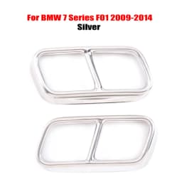 2Pcs Glossy Black Steel Car Exhaust Muffler Pipe Tip Cover Trim For BMW 7 Series F01 G11 G12 730 740 750li 2009-2022 Accessories