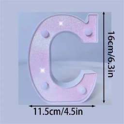 1PC 16cm Pink Glitter LED Letter&Number Lights Battery Powered Decorative Lights For Wedding,Proposal,Birthday,Party,Photo Props
