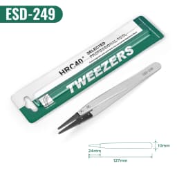 1Pc Anti-Static High Quality ESD Tweezers Replaceable Tweezers Tips Stainless Steel Body Carbon Fiber Conductive Plastic Tweezer