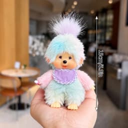 2026 NEW Monchhichi Plush Doll Pendant Kawaii Monkey Keychain Cute Cartoon Couple Keyring Bag Charms Birthday Gift 몬치치 モンチッチ