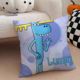 H-Happy Tree F-Friends N-Nutty Pillow Case Anti-dustmite Pillowcase Invisible Zipper Silky Short Plush Sofa Cushion Cover