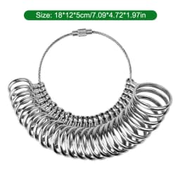 1Set Metal Ring Gauges Sizer Meter Hand Loop Jewellery Measuring Ring Tool Finger Ruler Measurement Finger Circumference UK Size