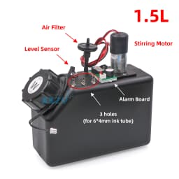 1.5L UV Ink Cartridge for UV Flatbed Printer Ink Bottle with Level Sensor Stirring Motor 1.5L Bulk CISS 1500ml White Ink Tank