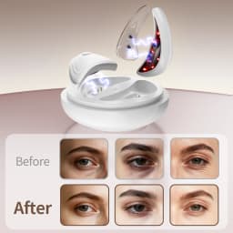 Red Light Under Eye Massager with Patches Portable Microcurrent Eye Skin Care Beauty Device for Eye Bags Dark Circles Puffiness
