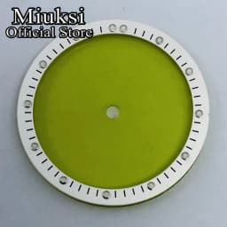 Miuksi 28.5mm black blue white transparent dial plastic movement bezel fit NH35 NH36 NH38 NH39 NH70 NH72 movement