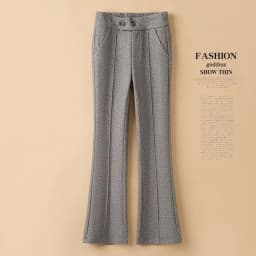 Thickened Pants Women's High-waisted Flared Pants Casual Woolen Pants Are Thin and Versatile, Loose and Fashionable Herringbone