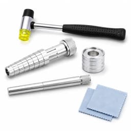 TOKTOS Ring Stretcher Enlarger Tool Jewelry Ring Sizer Expander Rubber Hammer Repair Kit for Wedding Engagement Ring Making