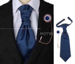 Newest Men's Soild Color Tie Brooch Set Red Ajustable NeckTie Luxury Gemstone Brooch Classic Suit Tuxedo Groom Wedding Accessory