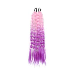 Synthetic 1Pcs Ponytail Extension Corlorful Bubble Braid Long Lantern Hairpieces Braided Ponytail with Hair Tie Straight Hairpie